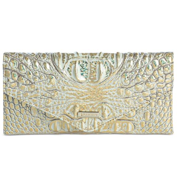 BRAHMIN Veronica Hologram Melbourne Gold Wallet Genuine Leather Iridescent NWT - Picture 1 of 12